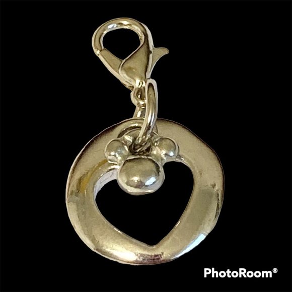 Vintage Mickey Mouse Heart Charm Bracelet Zipper Pull Backpack Purse Silver Tone - Picture 3 of 9